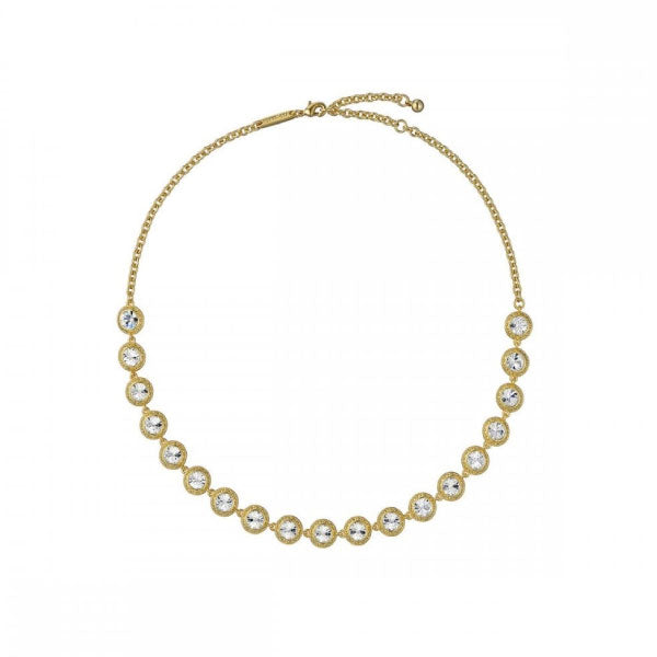 Solitaire Sparkle Crystal Chain Gold Necklace