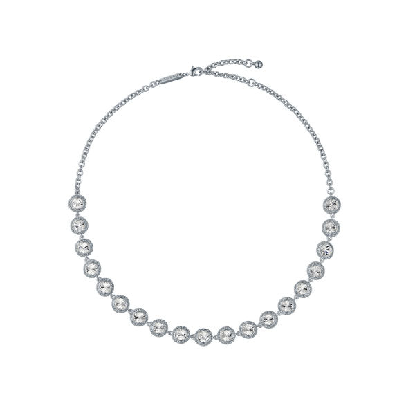 Solitaire Sparkle Crystal Chain Silver Necklace