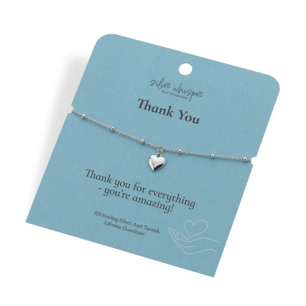 Hot Diamonds Silver Whisper Thank You Bracelet