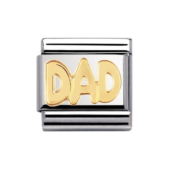 Nomination Writing Dad Charm Gold