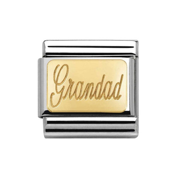 Nomination Engraved Grandad Charm Gold