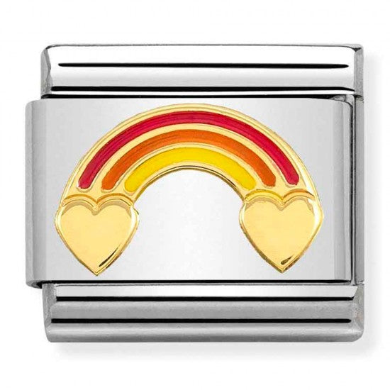 Composable Classic SYMBOLS steel, enamel and 18k gold Rainbow with hearts