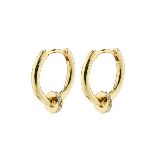 Pilgrim ECSTATIC huggies hoop crystal earrings gold-plated