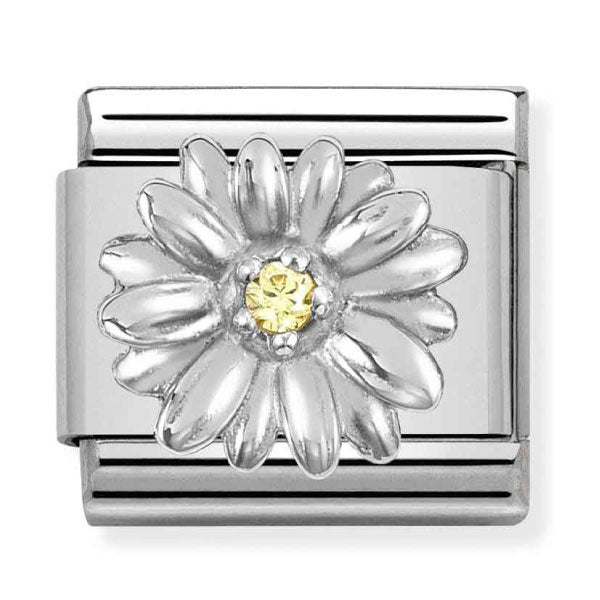 Composable CL  symbols stainless steel , 925 sterling silver, and Cubic zirconia Daisy