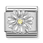 Composable CL  symbols stainless steel , 925 sterling silver, and Cubic zirconia Daisy