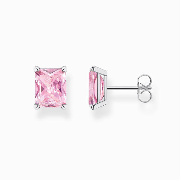 Thomas Sabo Rectangular Pink Stone Earrings