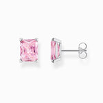 Thomas Sabo Rectangular Pink Stone Earrings