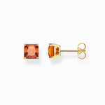 Thomas Sabo Ear Studs with Orange coloured Stone Gold