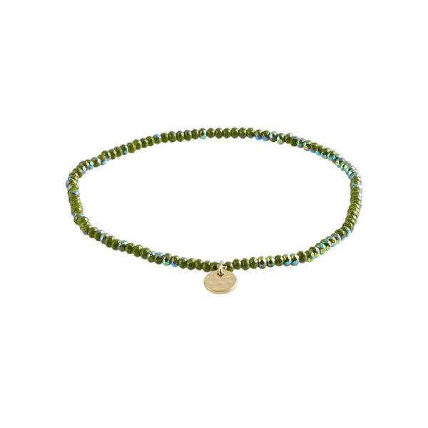 Pilgrim INDIE bracelet green, gold-plated