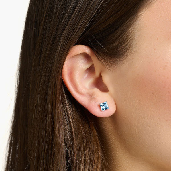 Thomas Sabo Ear Studs with Aquamarine coloured Stone