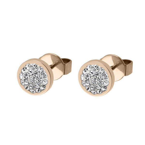 Qudo Cetta Mini 8mm Crystal Studs Gold