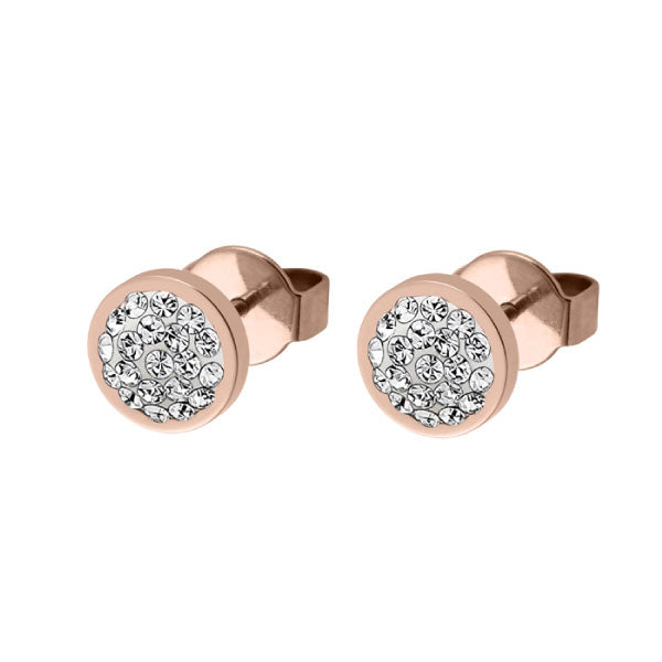 Qudo Cetta Mini 8mm Crystal Studs Rose