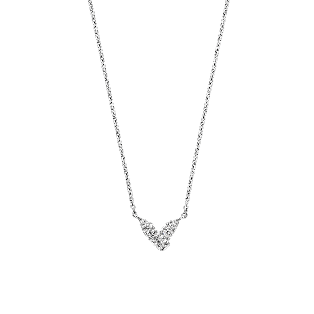 Ti Sento V-Shaped Stone Set Necklace