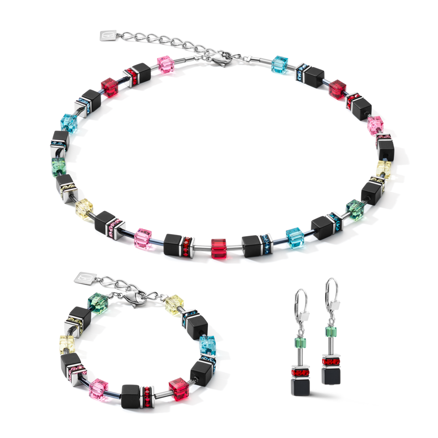 Coeur De Lion GeoCUBE® Onyx Multicolour Pop Art Earrings