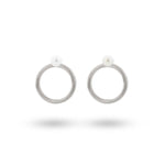 24Kae Hoop Pearl Stud Earrings Silver