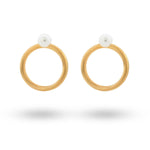 24Kae Statement Earrings with Pearl and Hoop Gold