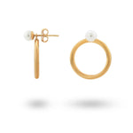 24Kae Statement Earrings with Pearl and Hoop Gold