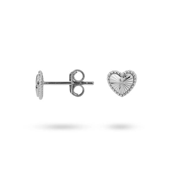 24Kae Heart shaped Stud Earrings Silver