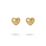 24Kae Heart shaped Stud Earrings Gold
