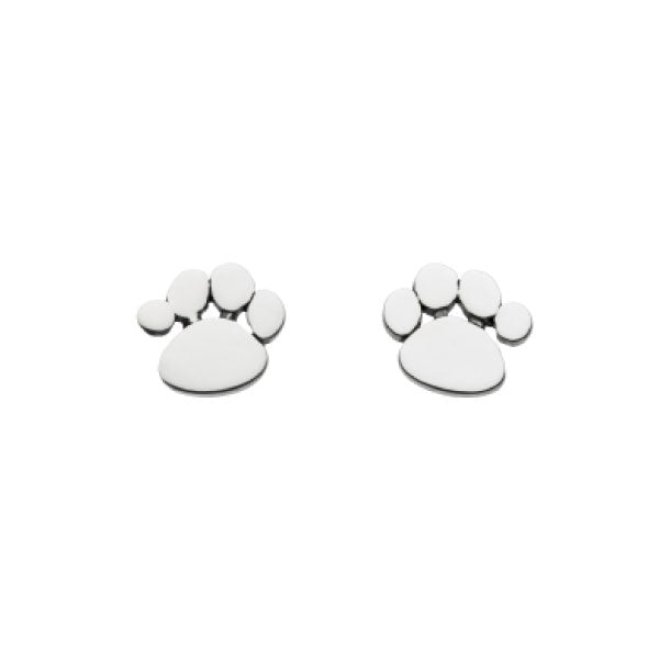 Dinky Dew Charming Paw Print Stud Earrings