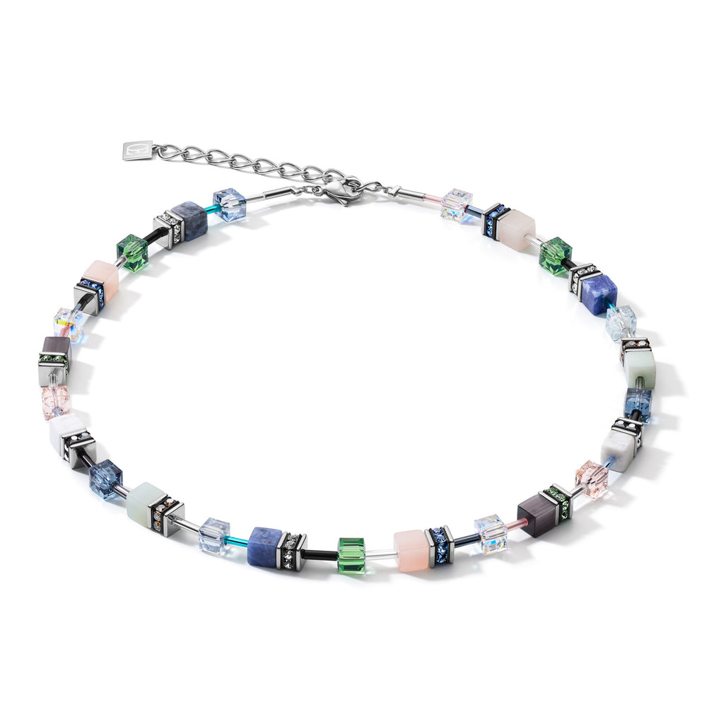Coeur De Lion GeoCUBE® Crystals & Gemstones Blue-Green Necklace