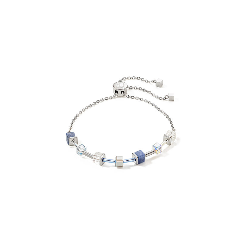 Coeur De Lion GeoCUBE® Precious & Slider Closure Bracelet Silver-Blue
