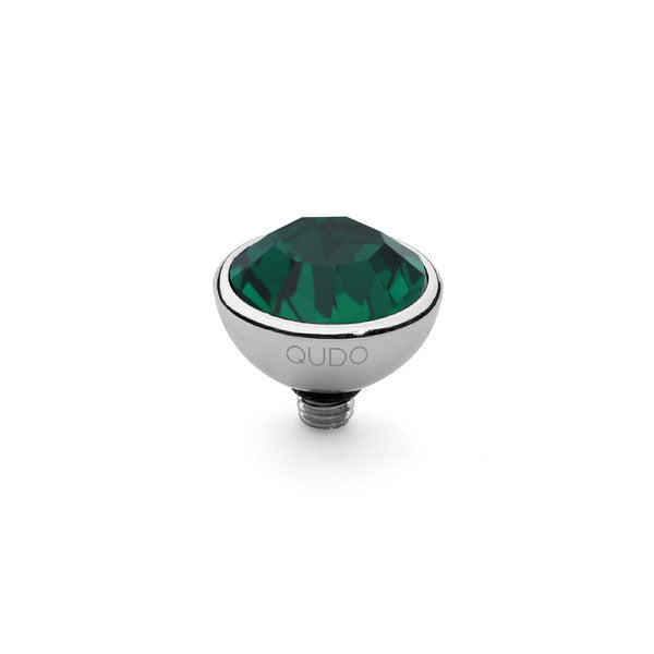 Qudo Bottone 10mm Emerald Topper Silver