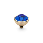 Qudo Bottone 10mm Sapphire Topper Gold