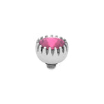 Qudo London Small 8mm Rose Topper Silver