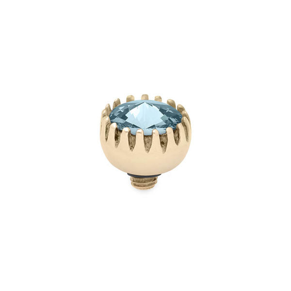 Qudo London Small 8mm Aquamarine Topper Gold