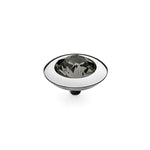 Qudo Tondo 13mm Black Diamond Topper Silver