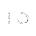 Dew Chain Link Hoop Stud Earrings