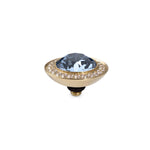 Qudo Tondo Deluxe 13mm Light Sapphire Topper Gold