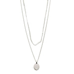 Pilgrim JULIETTA crystal coin necklace 2-in-1 silver-plated