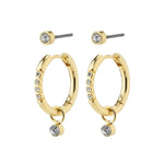 Pilgrim ELNA Crystal Earrings 2-in-1 set Gold-plated