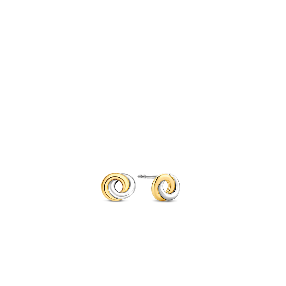 Ti Sento Silver/Gold Infinity Circle Stud Earrings