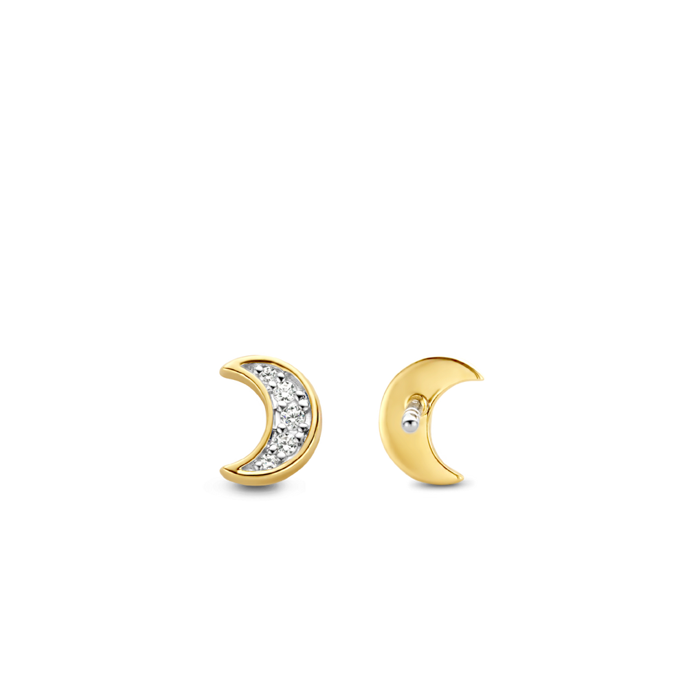 Ti Sento Gold Crescent Moon Stud Earrings