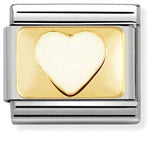 COMPOSABLE Classic LOVE in stainless steel with enamel and 18k gold White heart