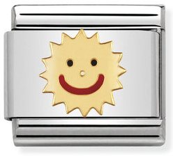 COMPOSABLE Clasic FUN in stainless steel with enamel and 18k gold Sun