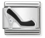 Composable CL SYMBOLS stainless steel, enamel, 1 Cub. Zirc and 925 sterling silver BLACK stiletto