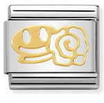 Composable Classic SYMBOLS stainless steel and 18k gold Smile with rose