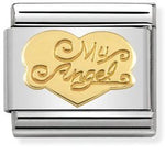 COMPOSABLE Classic LOVE in stainless steel with 18k gold MY ANGEL heart