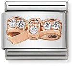 Composable Classic Symbols in stainless steel with 9k rose gold and CZ Bow CHERIE