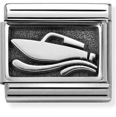 Composable Classic PLATES OXIDIZED steel and 925 sterling silver Speedboat