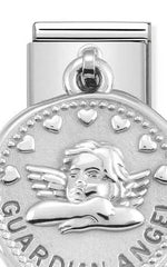 Composable Classic CHARMS WISHES steel and 925 sterling silver Guardian Angel