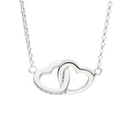 Dew Double Linked CZ Heart Necklace