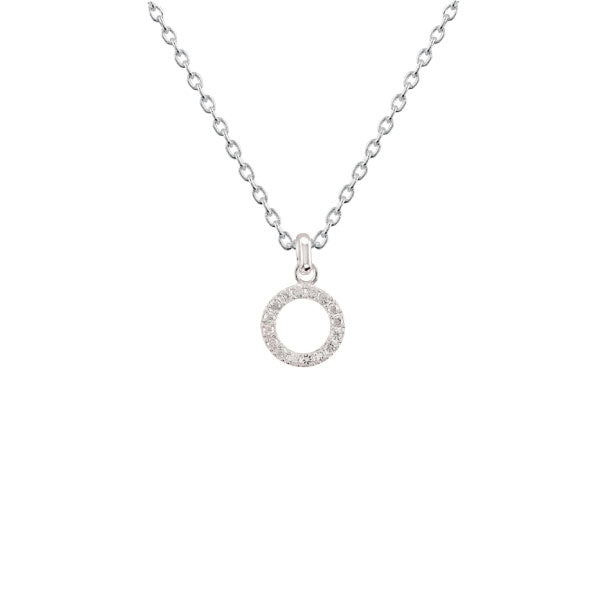 Dinky Dew Open Circle CZ Necklace