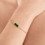 Thomas Sabo Green Stone Bracelet Gold