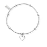 Cute Mini Open Heart Bracelet Silver