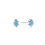 Ania Haie Turquoise Wave Stud Earrings Silver